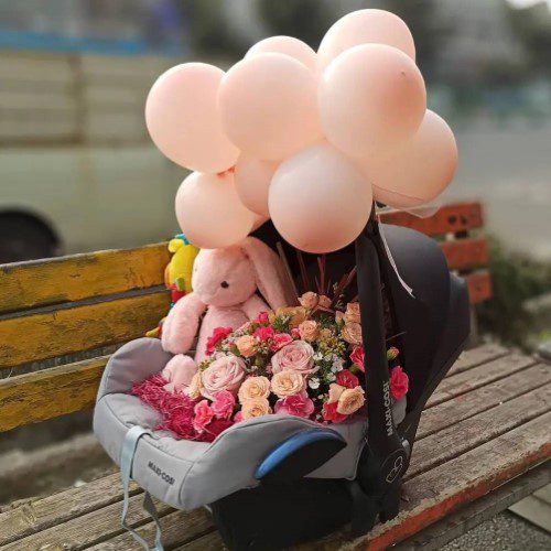 خرید انواع گل برای تصویر تبریک تولد نوزاد